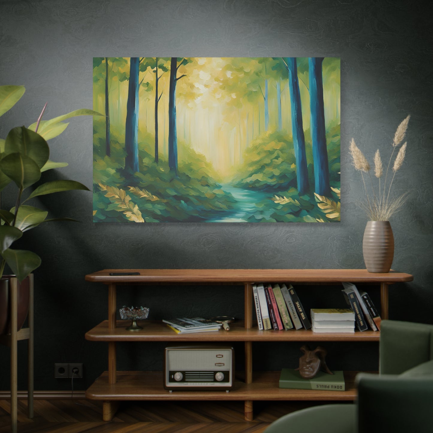 Serene Forest Matte Canvas Wall Art – Tranquil Nature Landscape Print