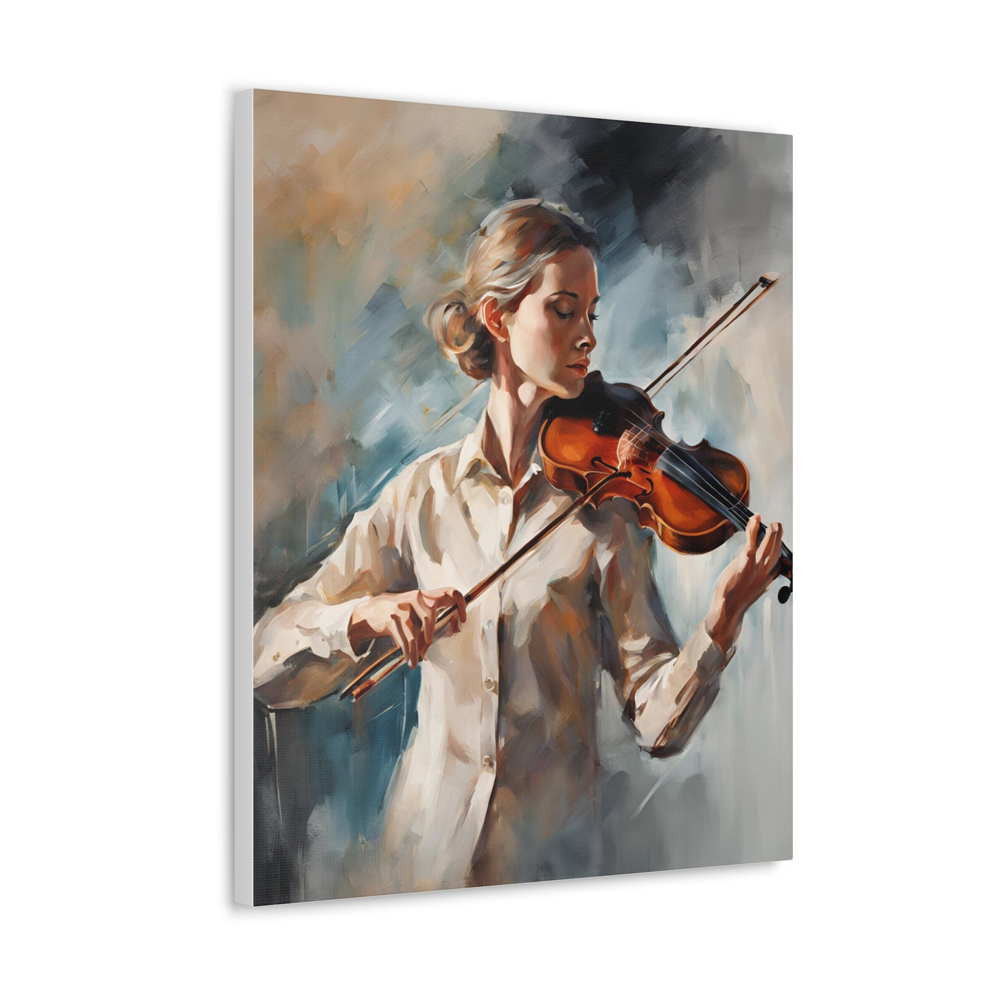 A Musician Playing a Violin Canvas Gallery Wrap - Perfect Wall Art for Music Lovers