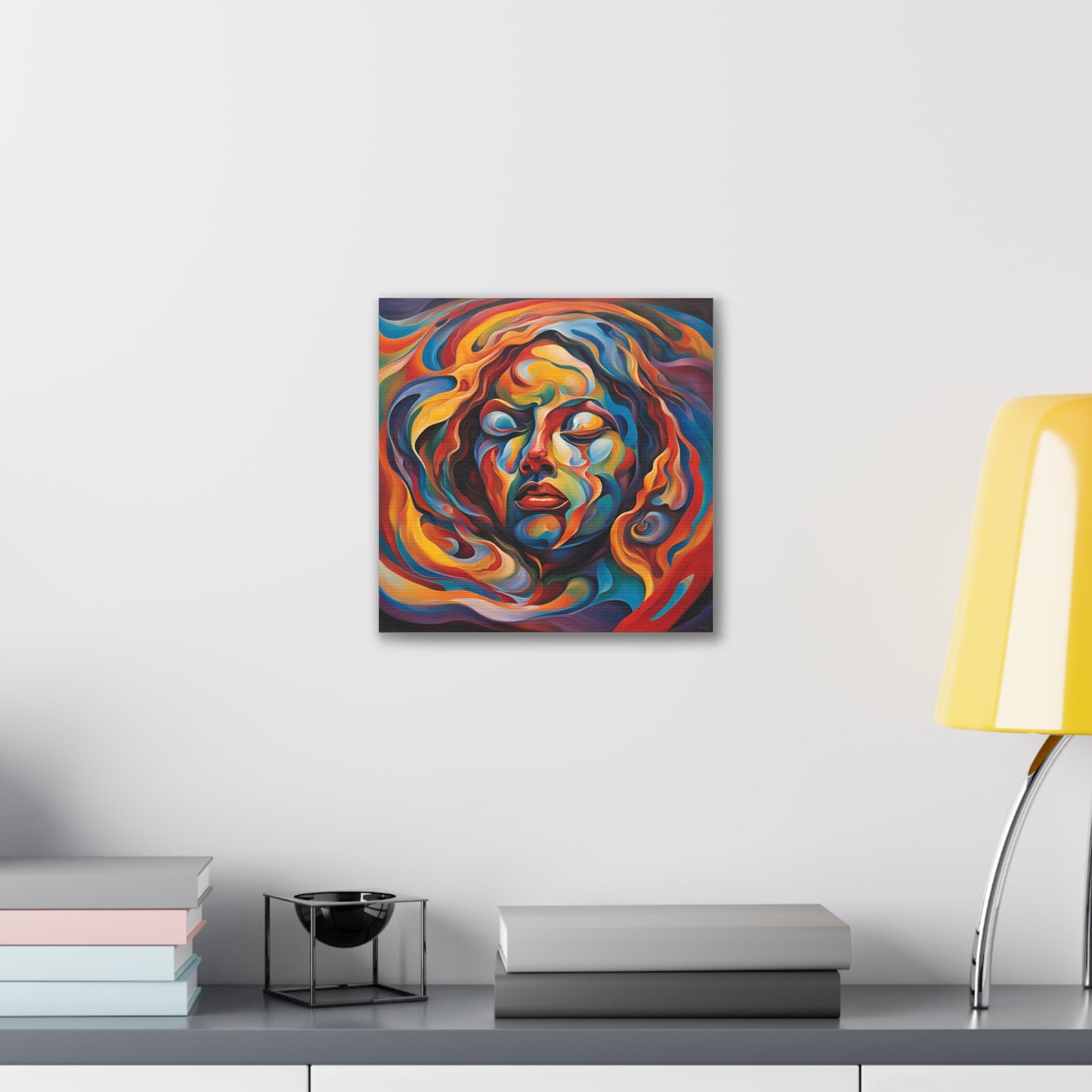 Vibrant Expressionism Canvas Art - Stretched 0.75" - Colorful Face Design