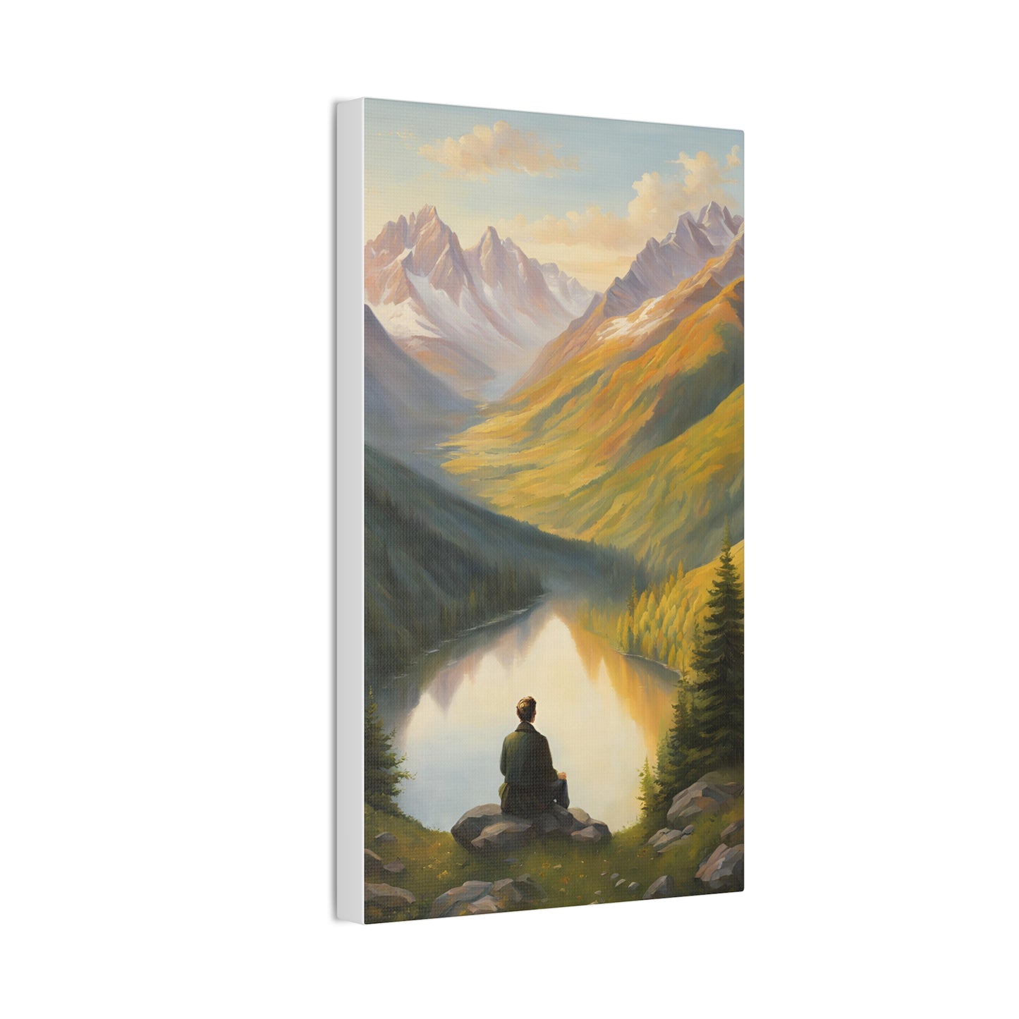 Serene Mountain Landscape Canvas Print - Tranquil Wall Art for Nature Lovers