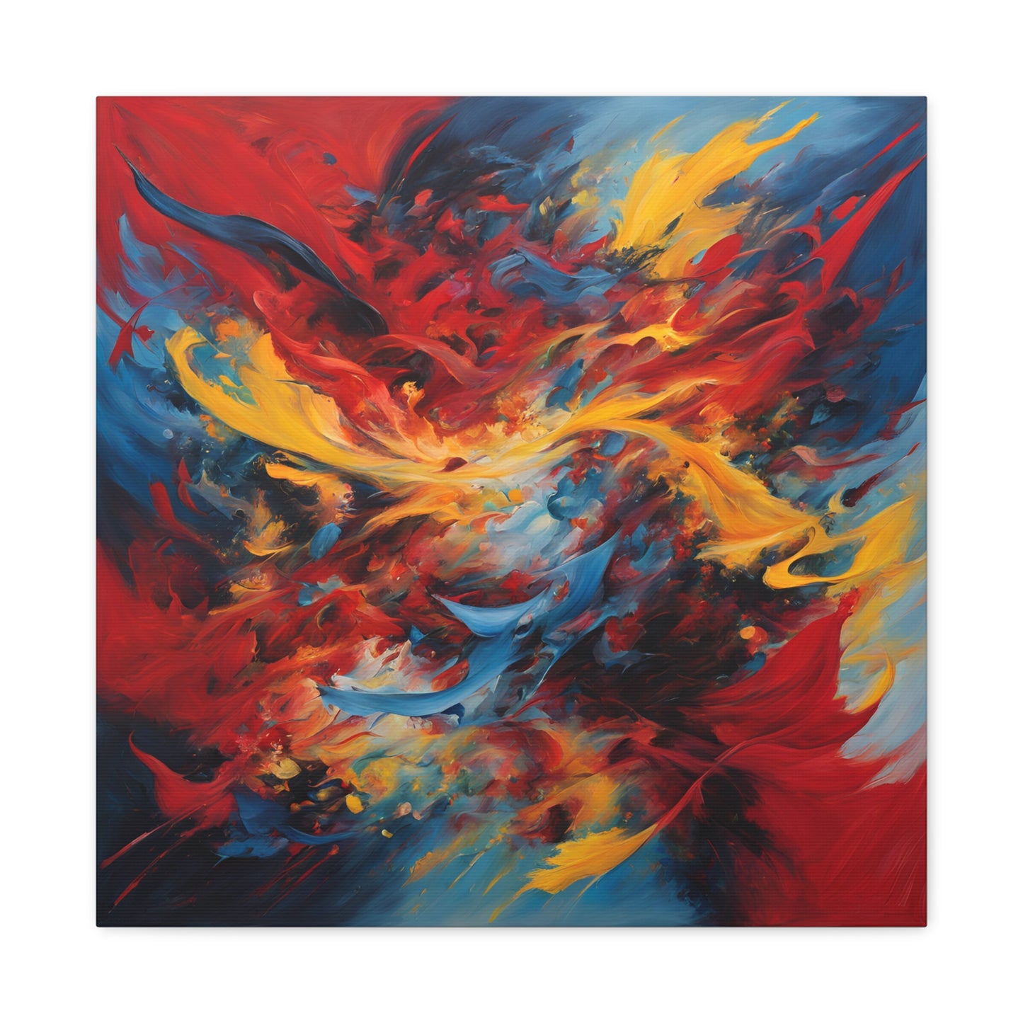 Vibrant Abstract Canvas Wall Art - Colorful Flame Design