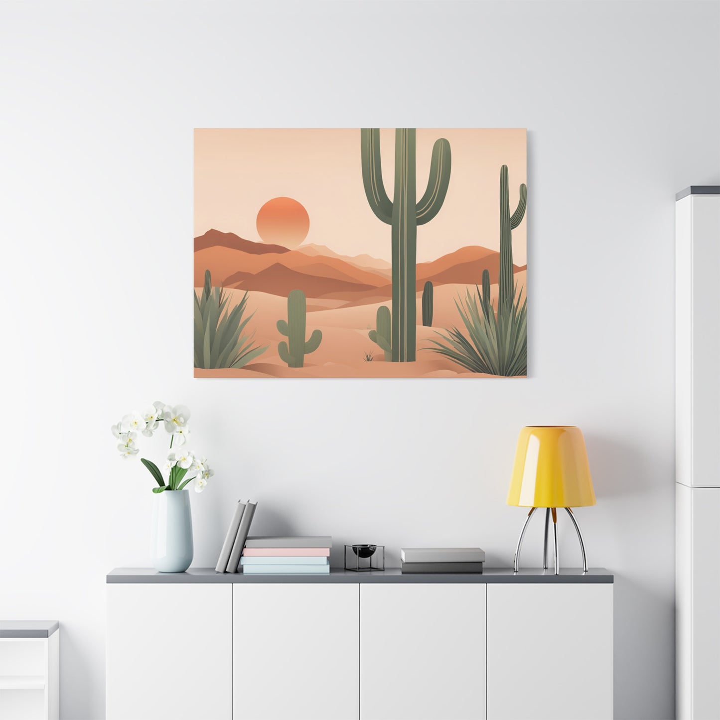 Desert Sunset Art Canvas - Stunning Landscape Wall Decor for Modern Homes