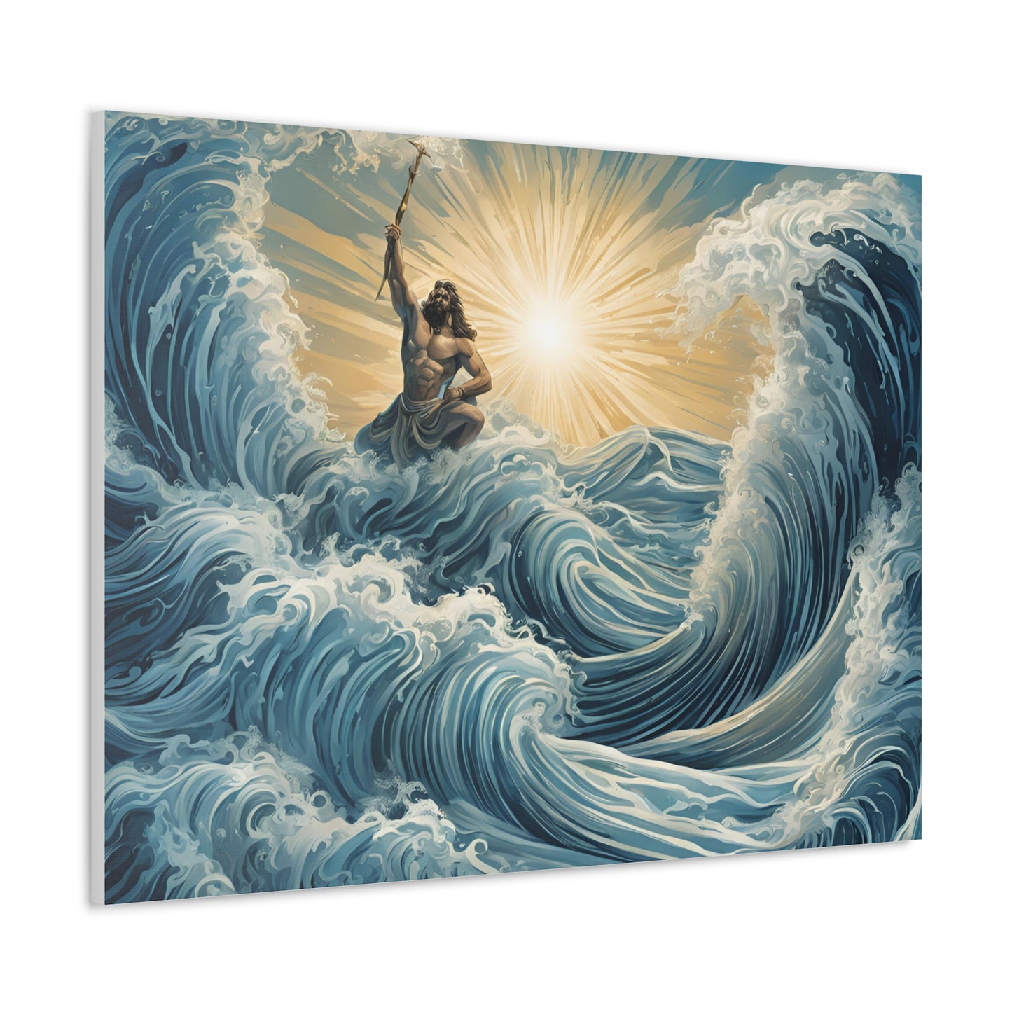 Majestic Canvas Gallery Wrap - Oceanic Waves & Sunlight