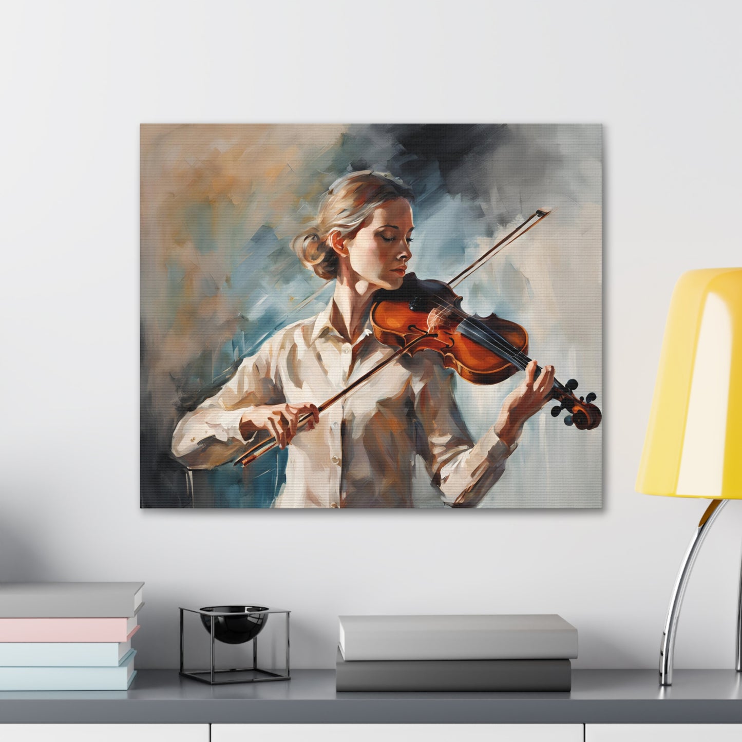 A Musician Playing a Violin Canvas Gallery Wrap - Perfect Wall Art for Music Lovers