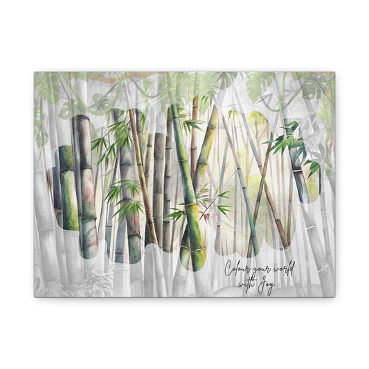 Bamboo Watercolor Canvas Art - 'Coloring Your World with Love'