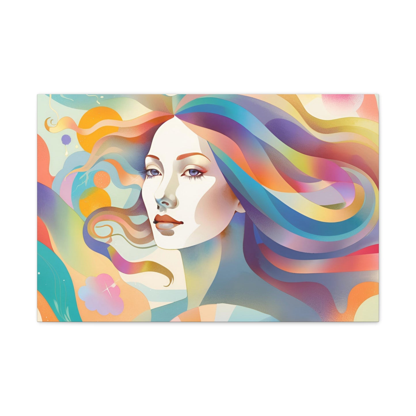 Canvas Gallery Wrap - Abstract Woman Colorful Wall Art