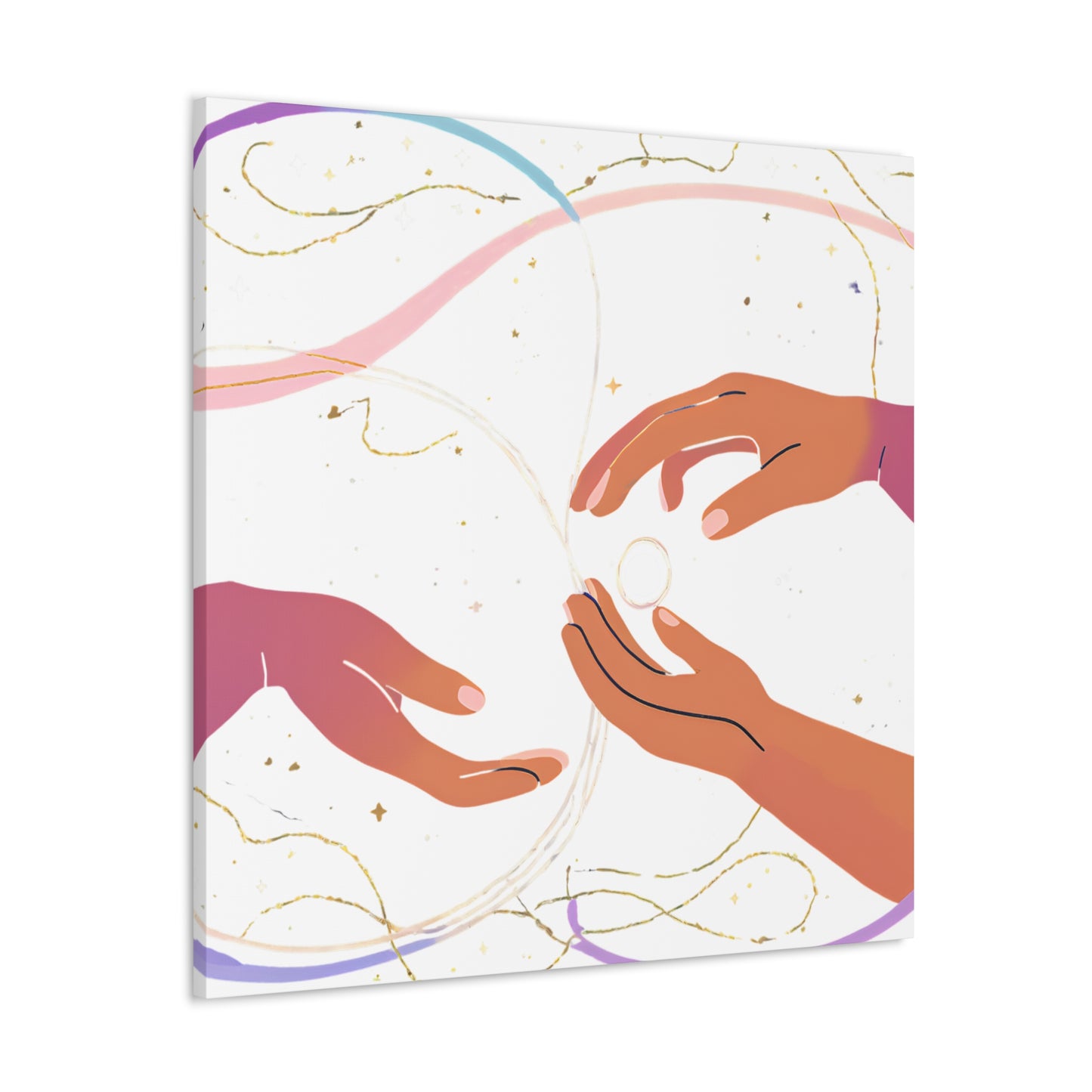 Artistic Canvas Wrap - Hands Reaching for Connection