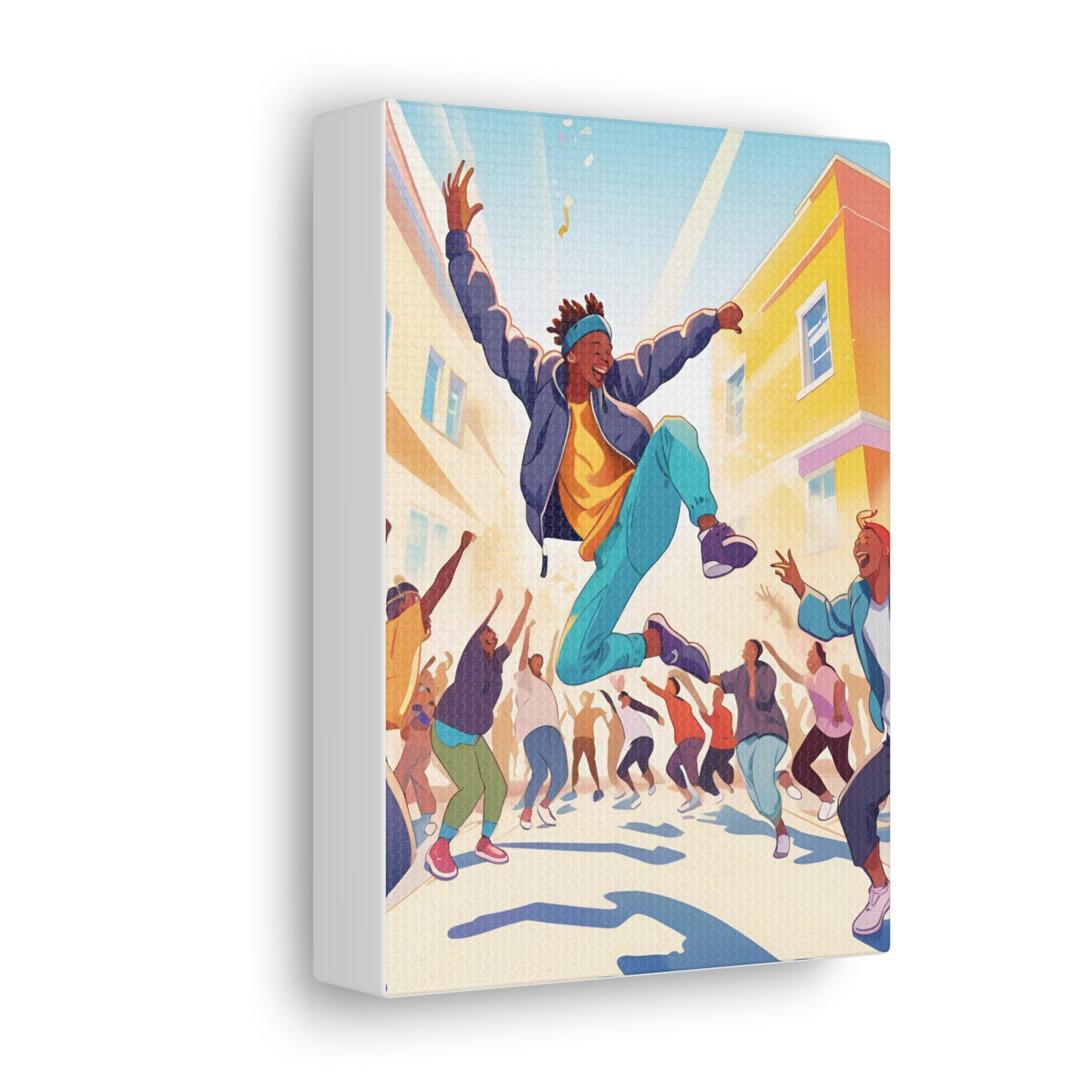 Vibrant Street Performer Celebration Canvas Gallery Wrap