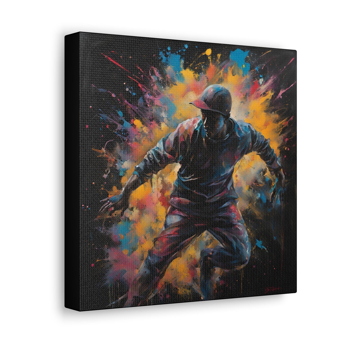 Canvas Wraps - Dynamic Street Performer Urban Art Design