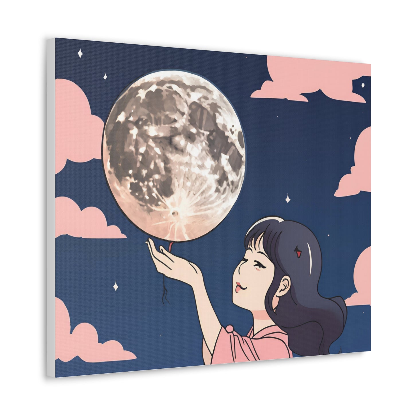 Canvas Gallery Wraps - Girl Holding the Moon Wall Art