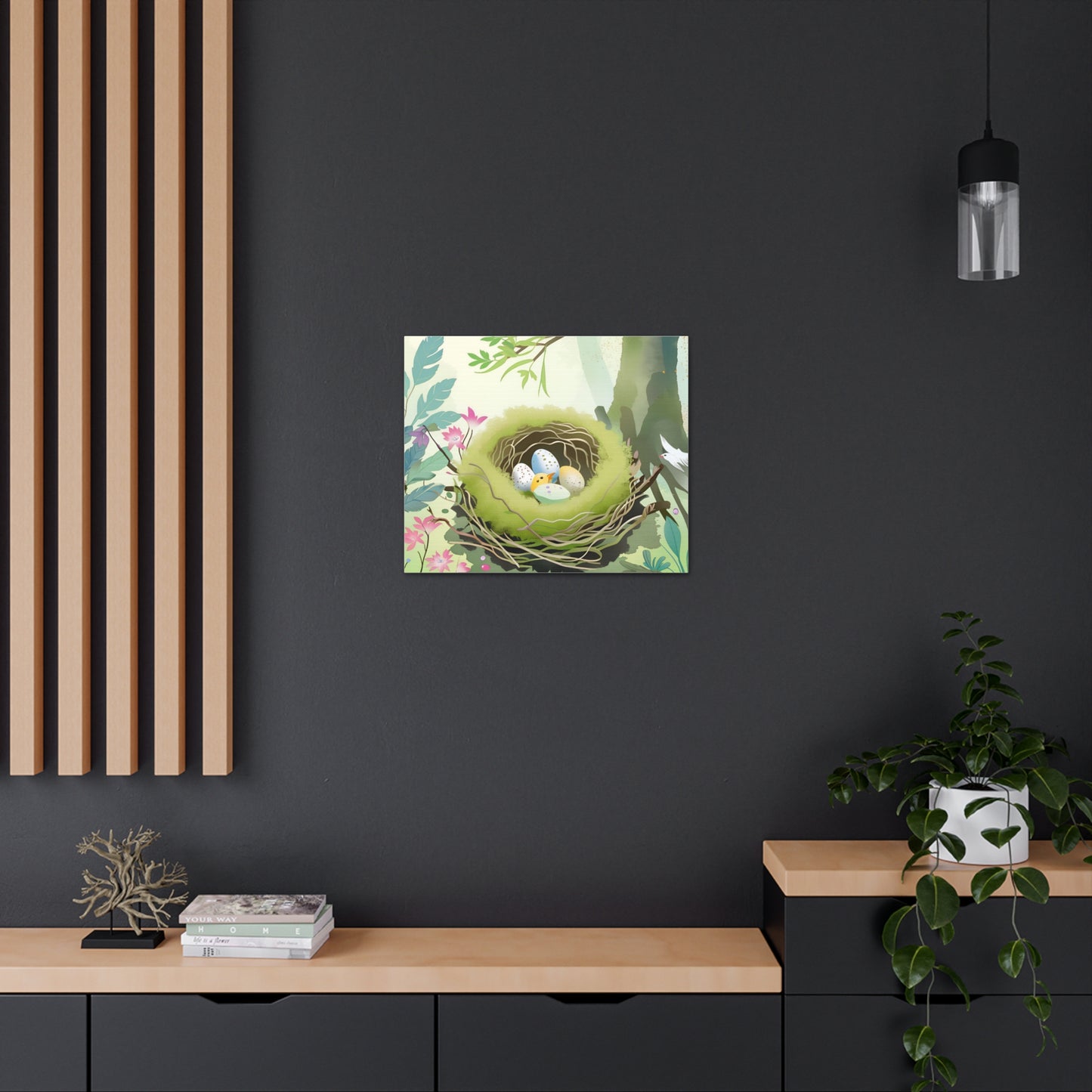 Spring Nest Canvas Gallery Wrap - Nature Artwork for Home Decor