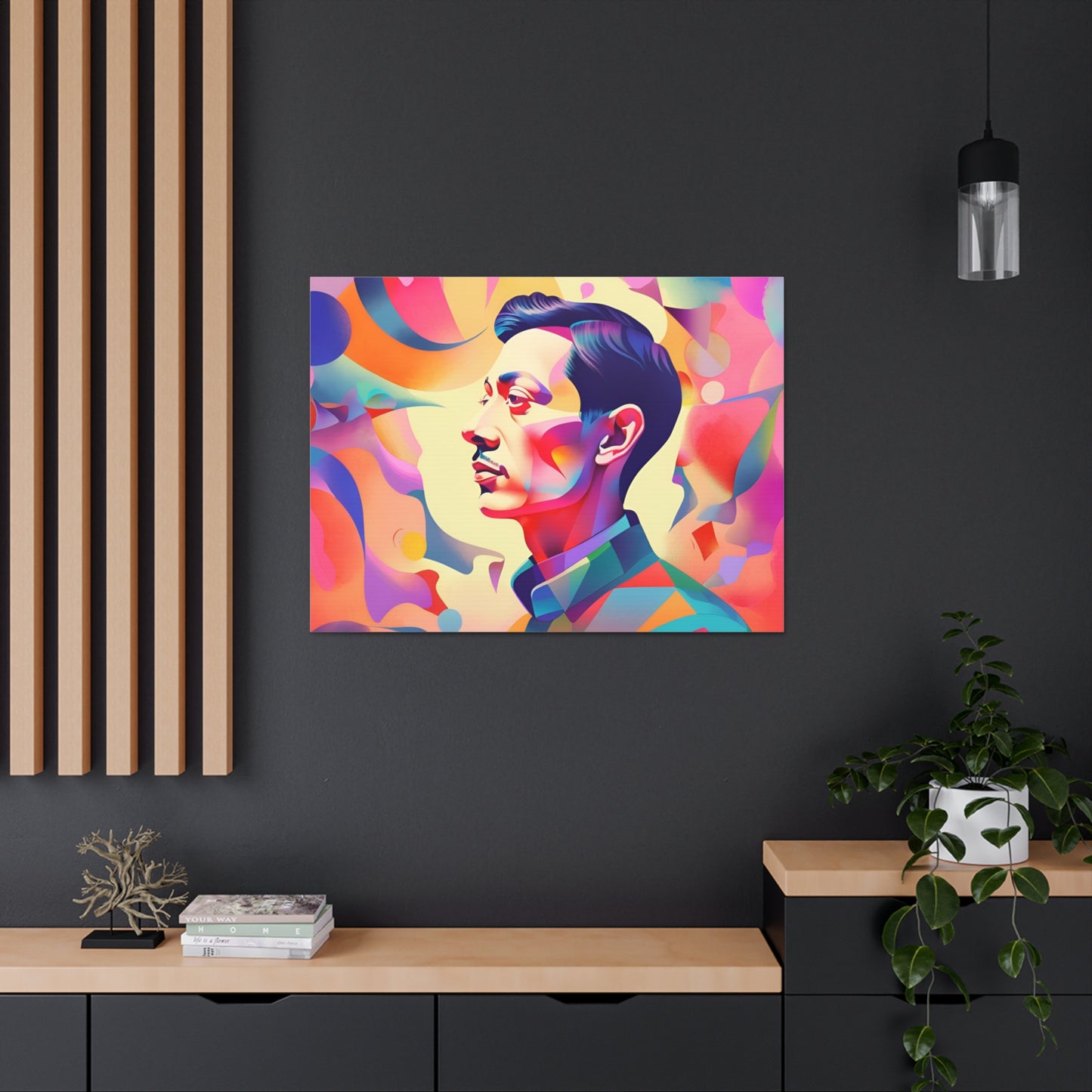 Vibrant Canvas Gallery Wrap - Abstract Male Portrait Art