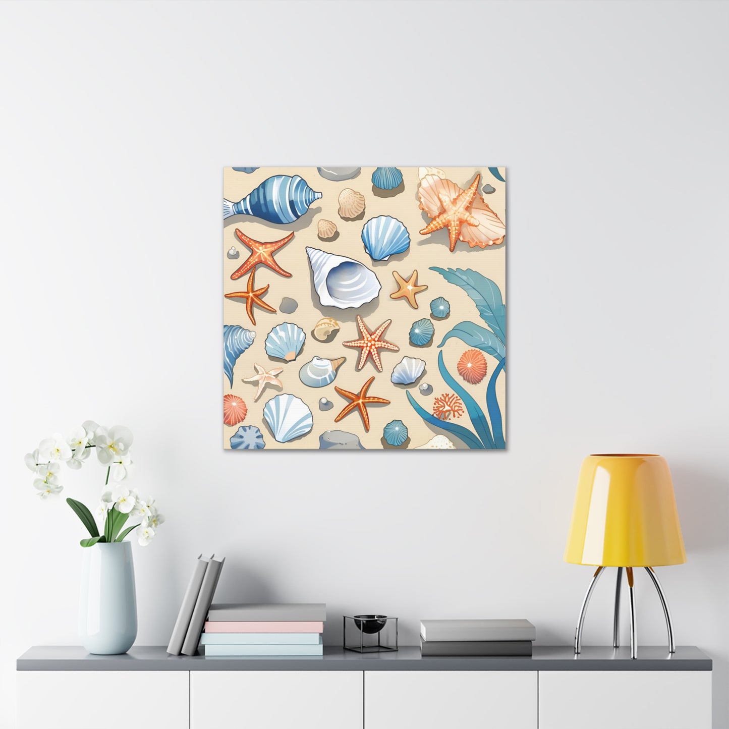 Coastal Seashell Canvas Gallery Wrap - Nautical Wall Art for Beach Lovers