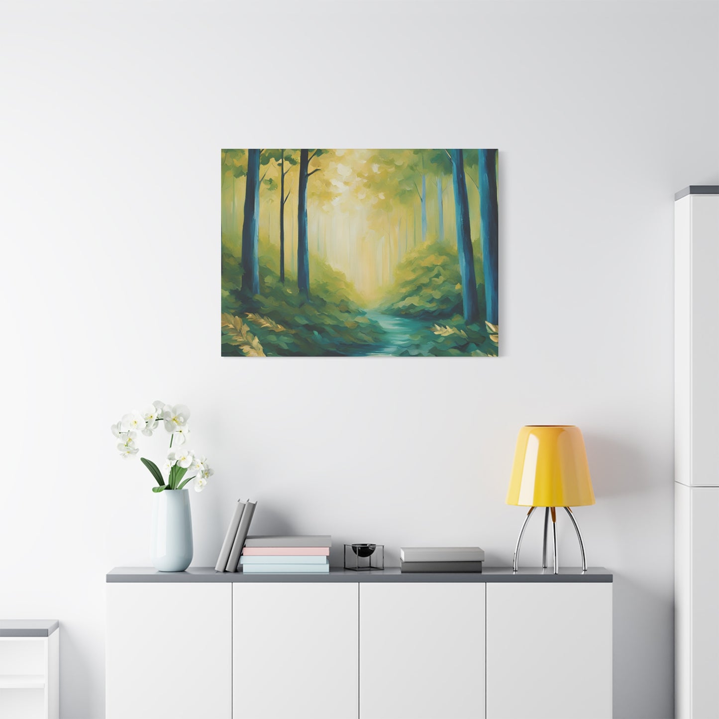 Serene Forest Matte Canvas Wall Art – Tranquil Nature Landscape Print