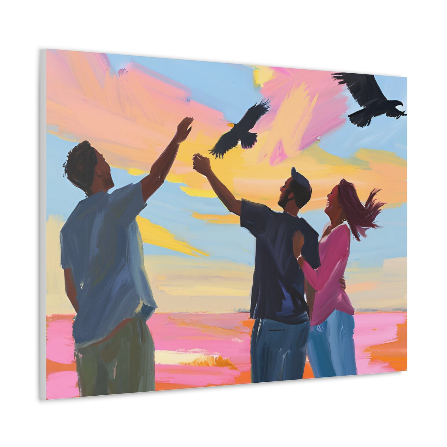 Colorful Canvas Gallery Wraps - Family Bonding & Freedom Art Joyful