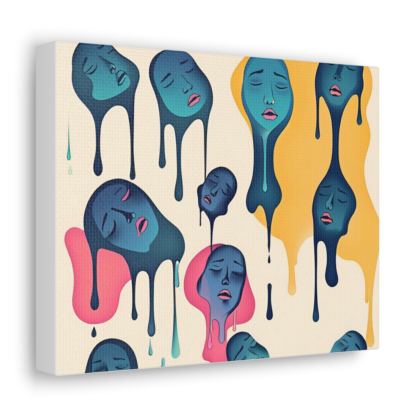 Melting Faces Canvas Gallery Wraps - Abstract Art for Modern Spaces