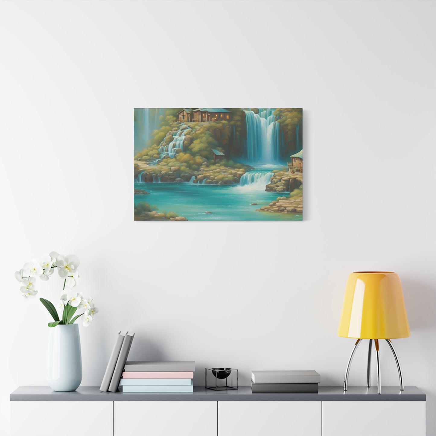 Serene Waterfall Canvas Art – Tranquil Nature Wall Decor for Home