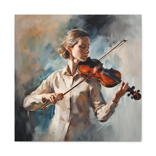 A Musician Playing a Violin Canvas Gallery Wrap - Perfect Wall Art for Music Lovers