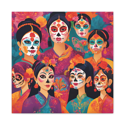 Vibrant Day of the Dead Canvas Gallery Wraps - Celebrating Life and Heritage