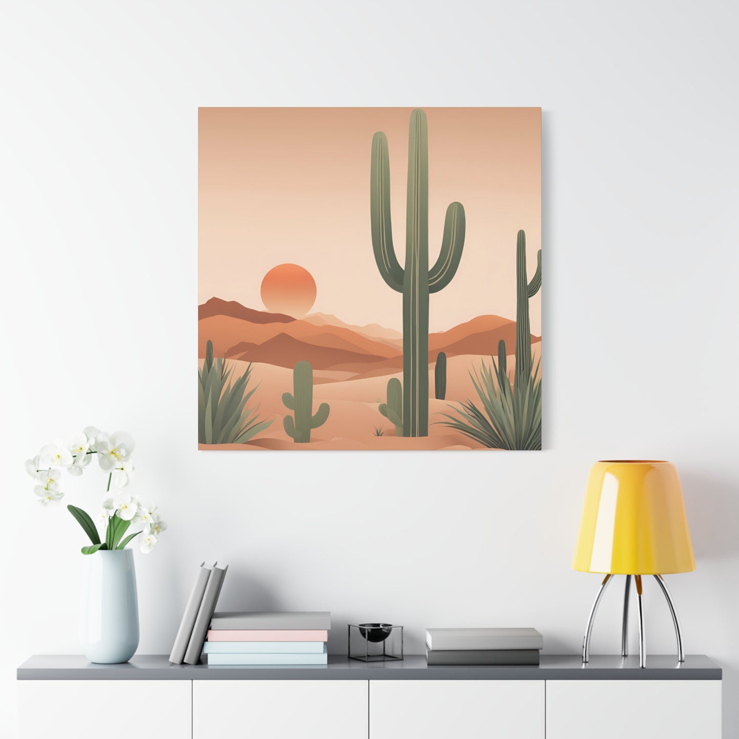 Desert Sunset Art Canvas - Stunning Landscape Wall Decor for Modern Homes