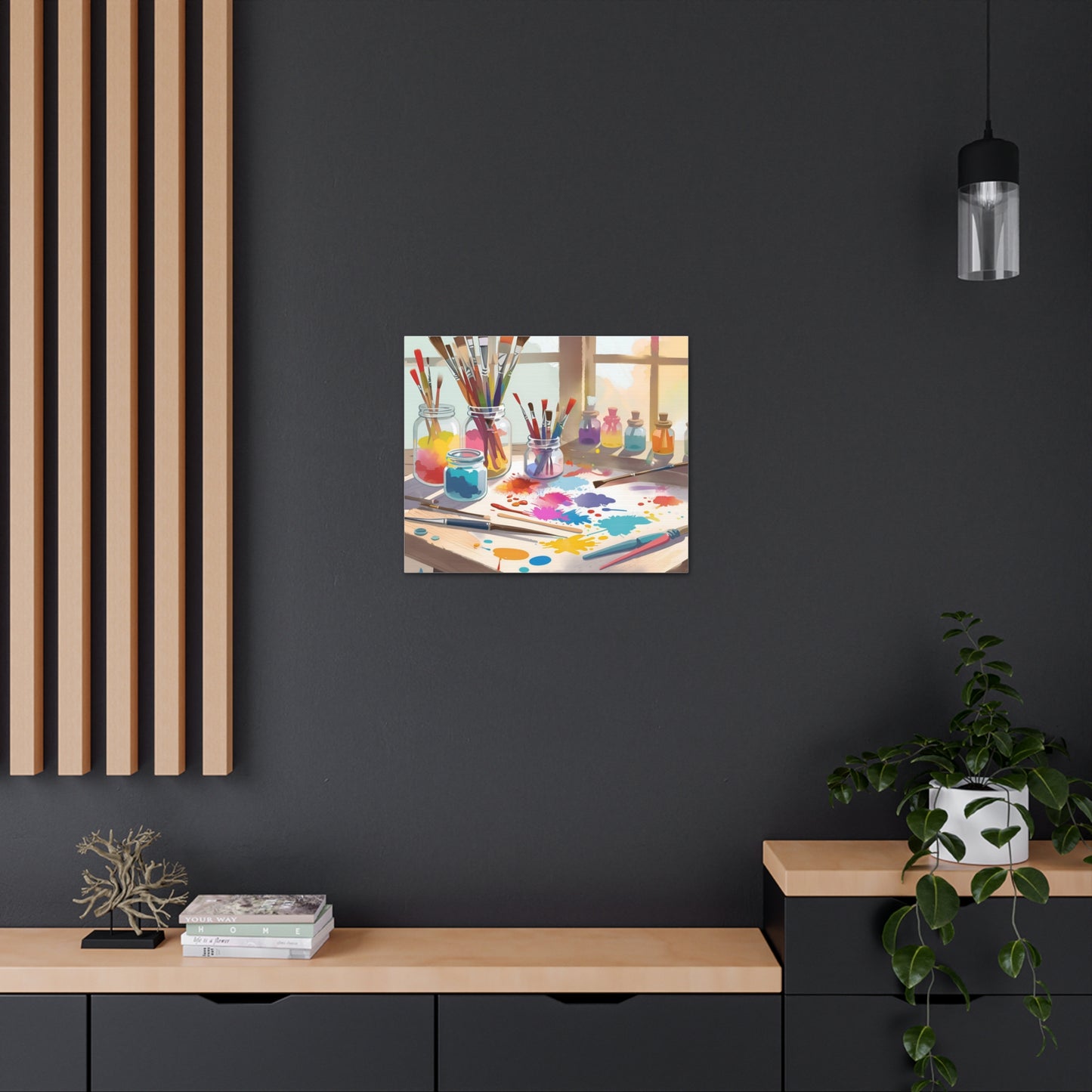 Artistic Canvas Gallery Wraps - Colorful Paint Palette Design for Creative Spaces