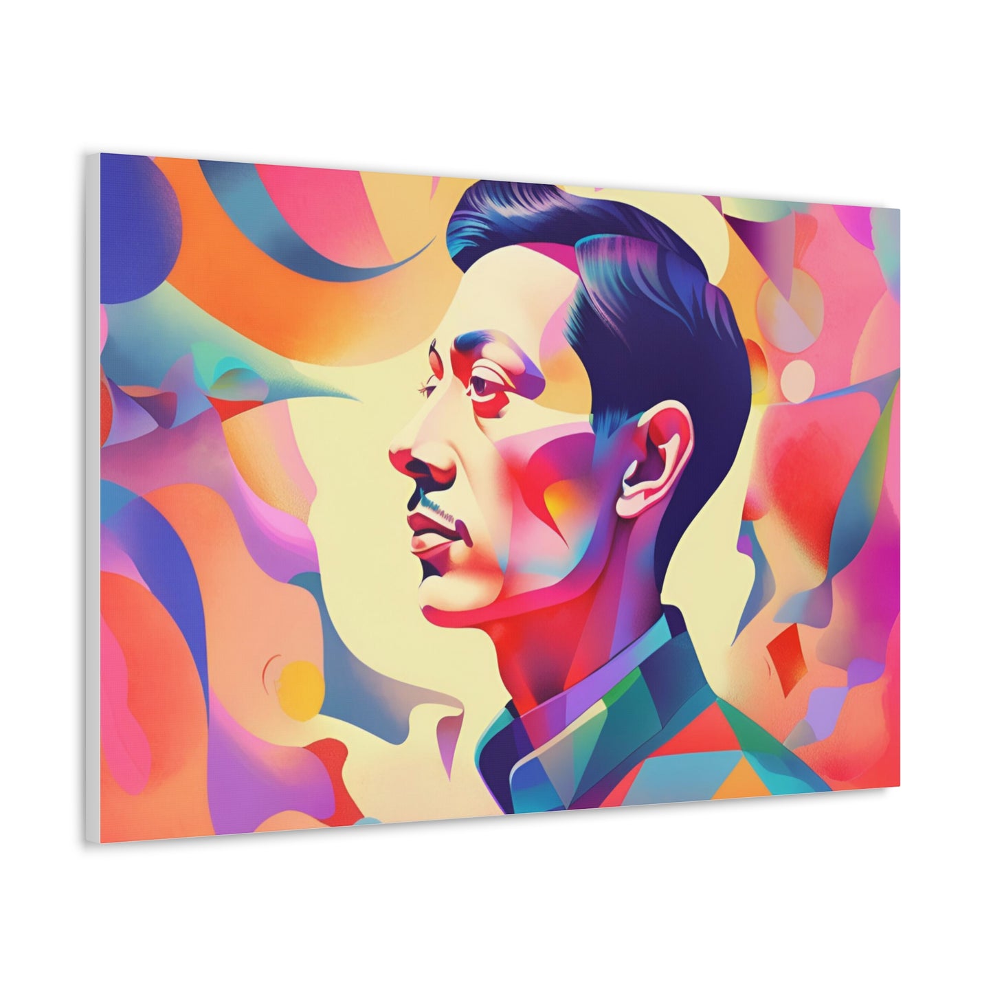 Vibrant Canvas Gallery Wrap - Abstract Male Portrait Art