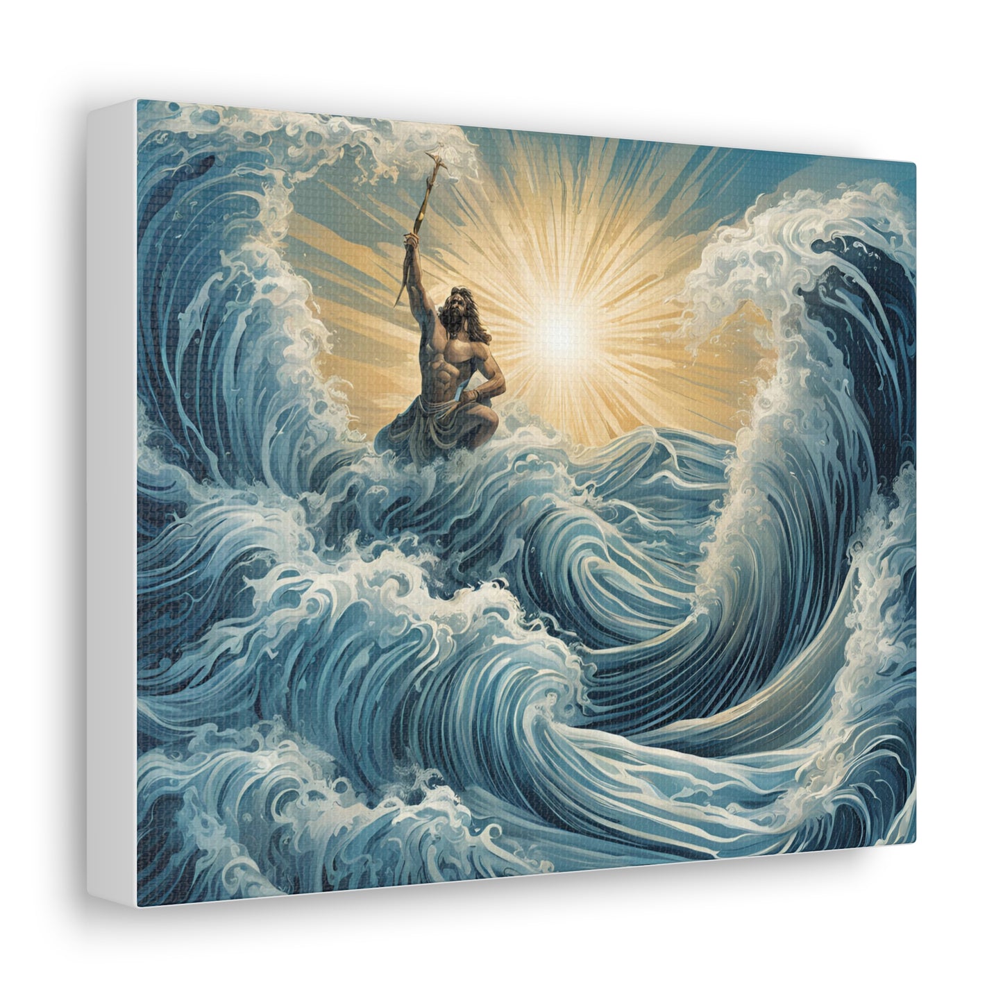 Majestic Canvas Gallery Wrap - Oceanic Waves & Sunlight