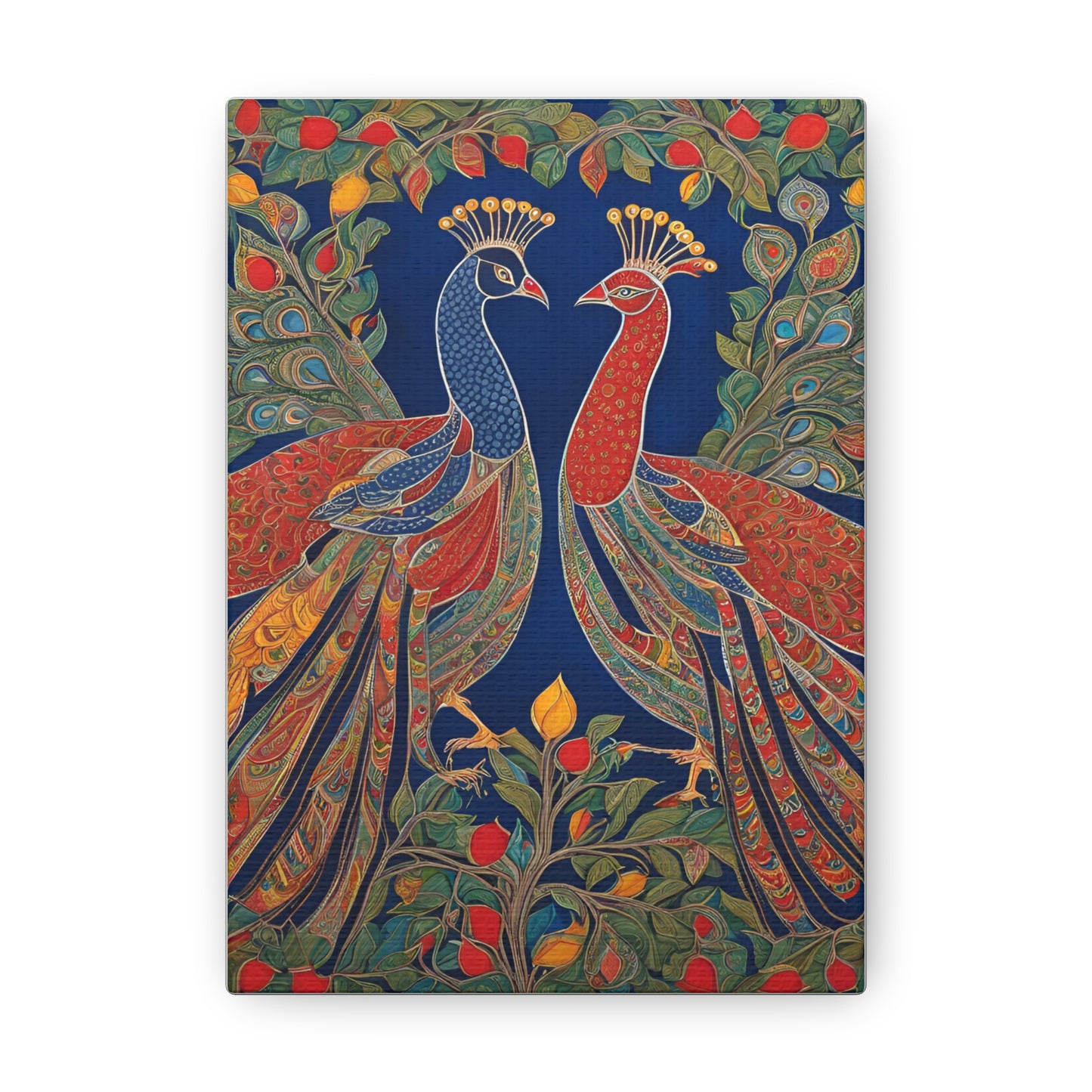 Peacock Love Canvas Gallery Wraps - Vibrant Wall Art for Home Décor Madhubani Art