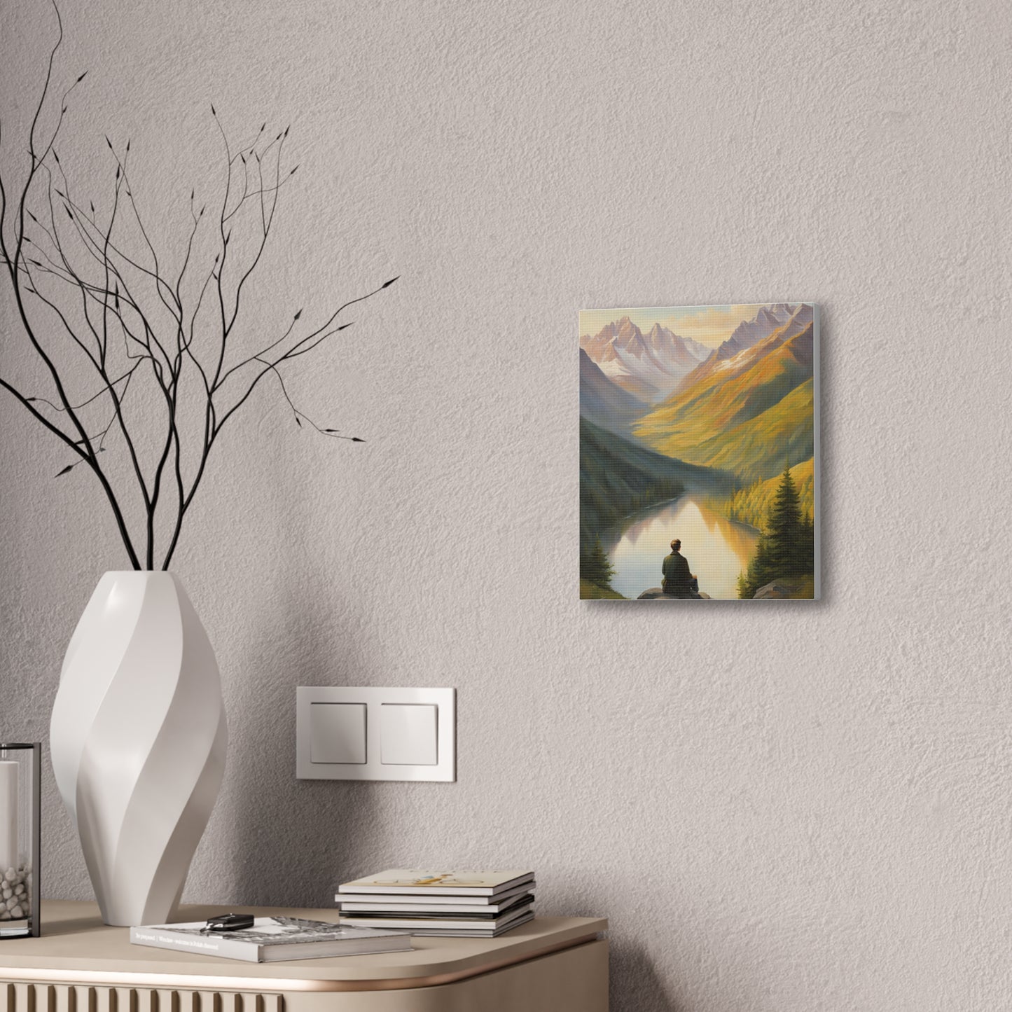 Serene Mountain Landscape Canvas Print - Tranquil Wall Art for Nature Lovers