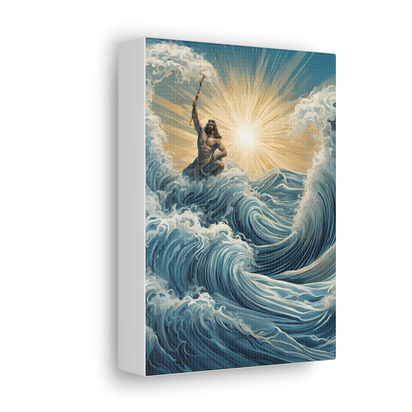 Majestic Canvas Gallery Wrap - Oceanic Waves & Sunlight