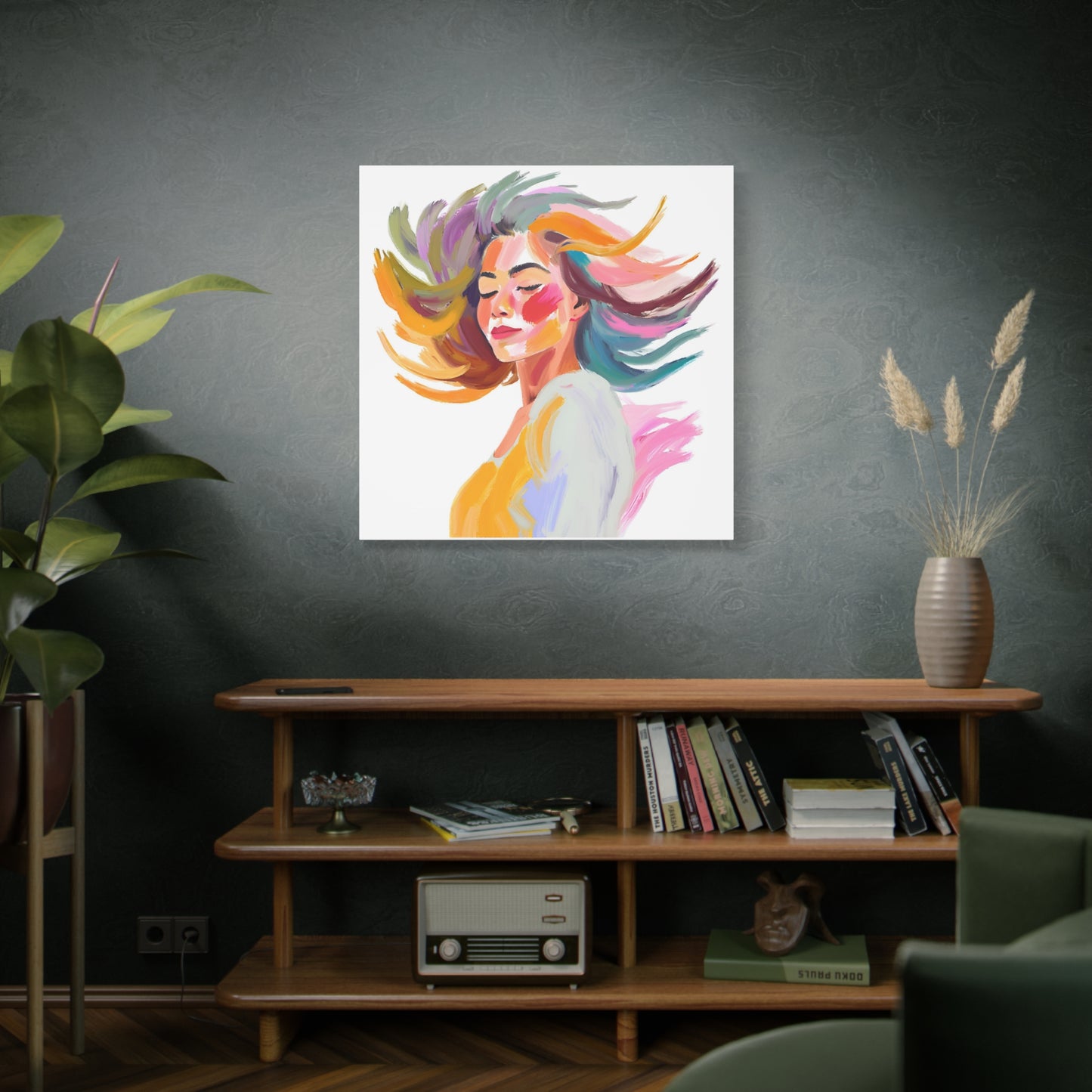 Colorful Abstract Canvas Wall Art - Feminine Beauty Design