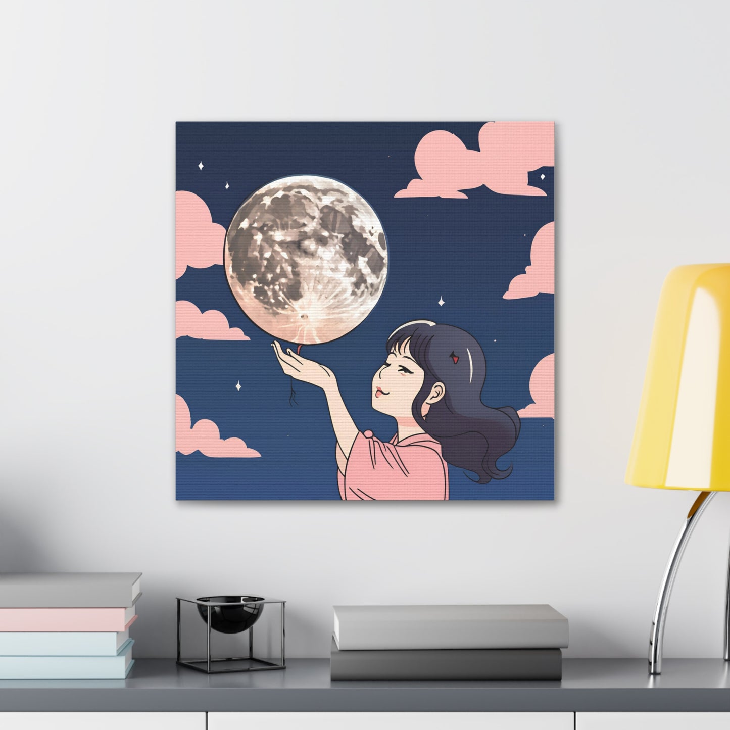 Canvas Gallery Wraps - Girl Holding the Moon Wall Art