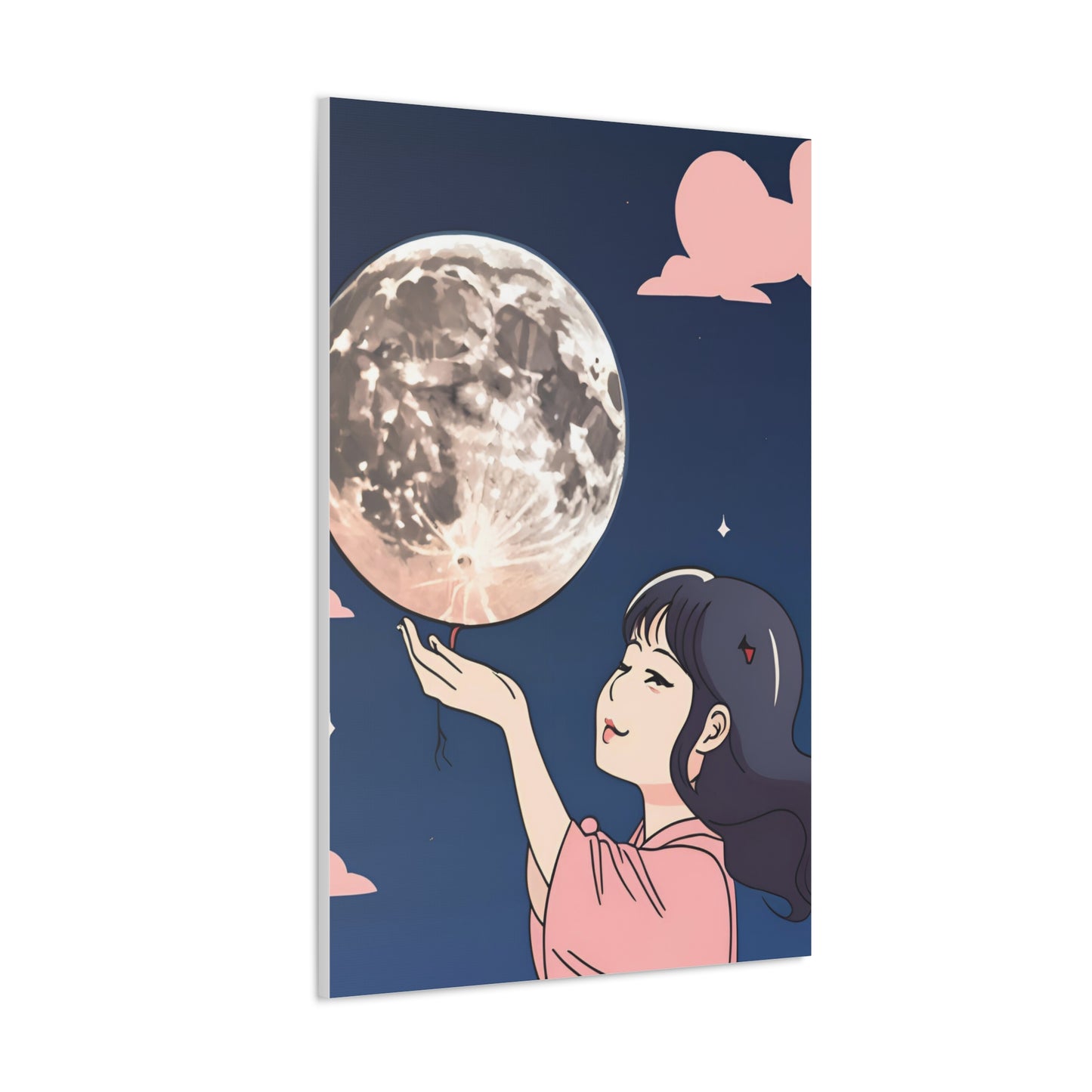 Canvas Gallery Wraps - Girl Holding the Moon Wall Art