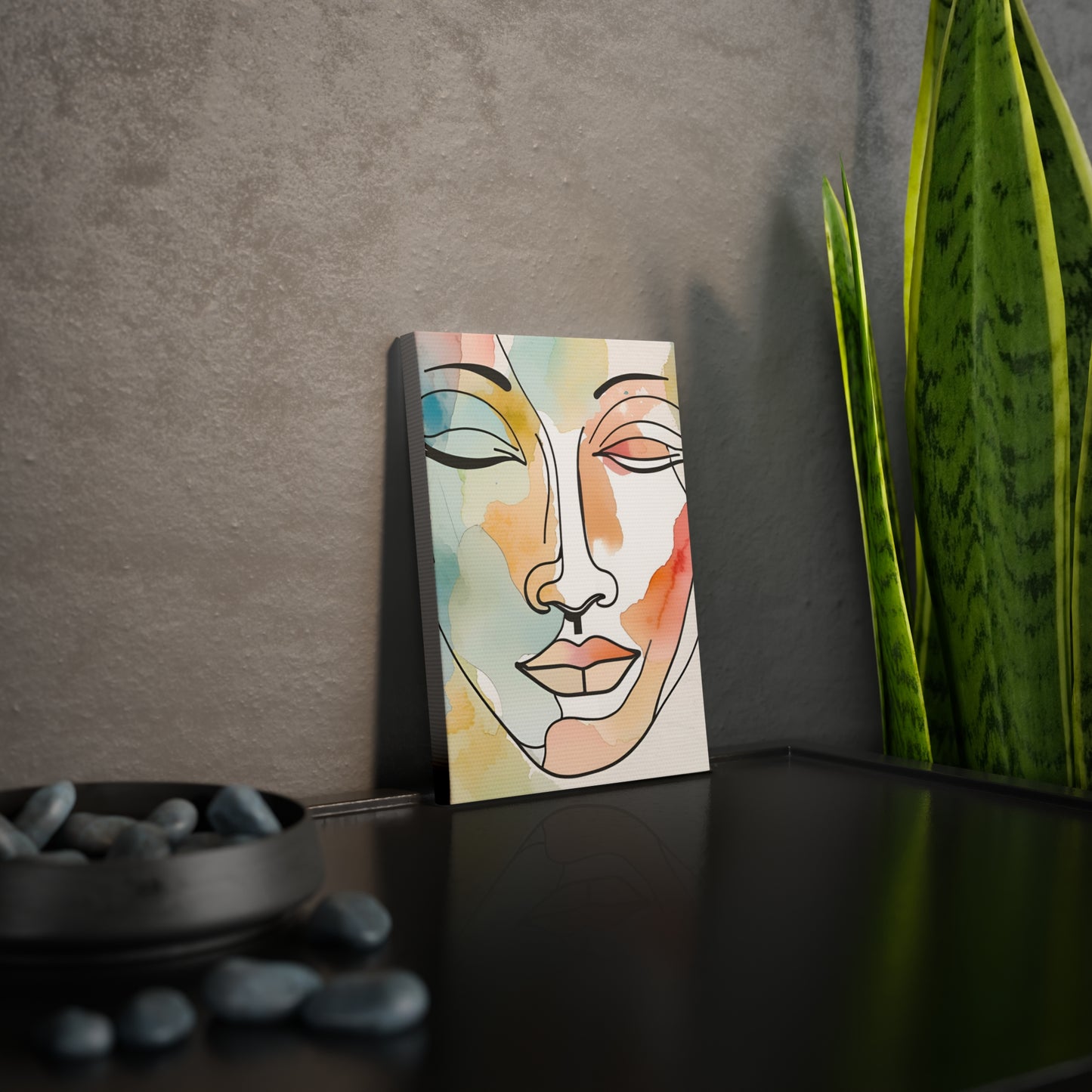 Artistic Canvas Photo Tile - Abstract Watercolor Face