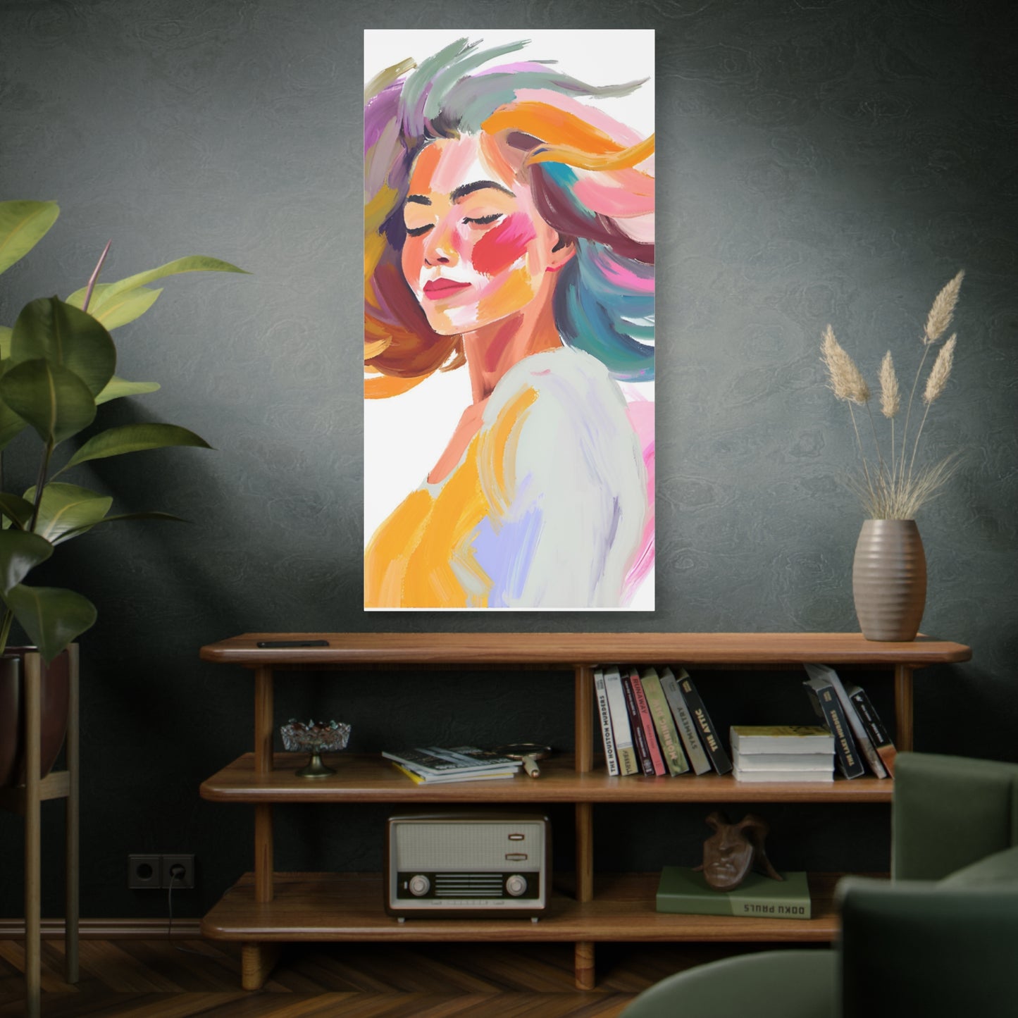 Colorful Abstract Canvas Wall Art - Feminine Beauty Design