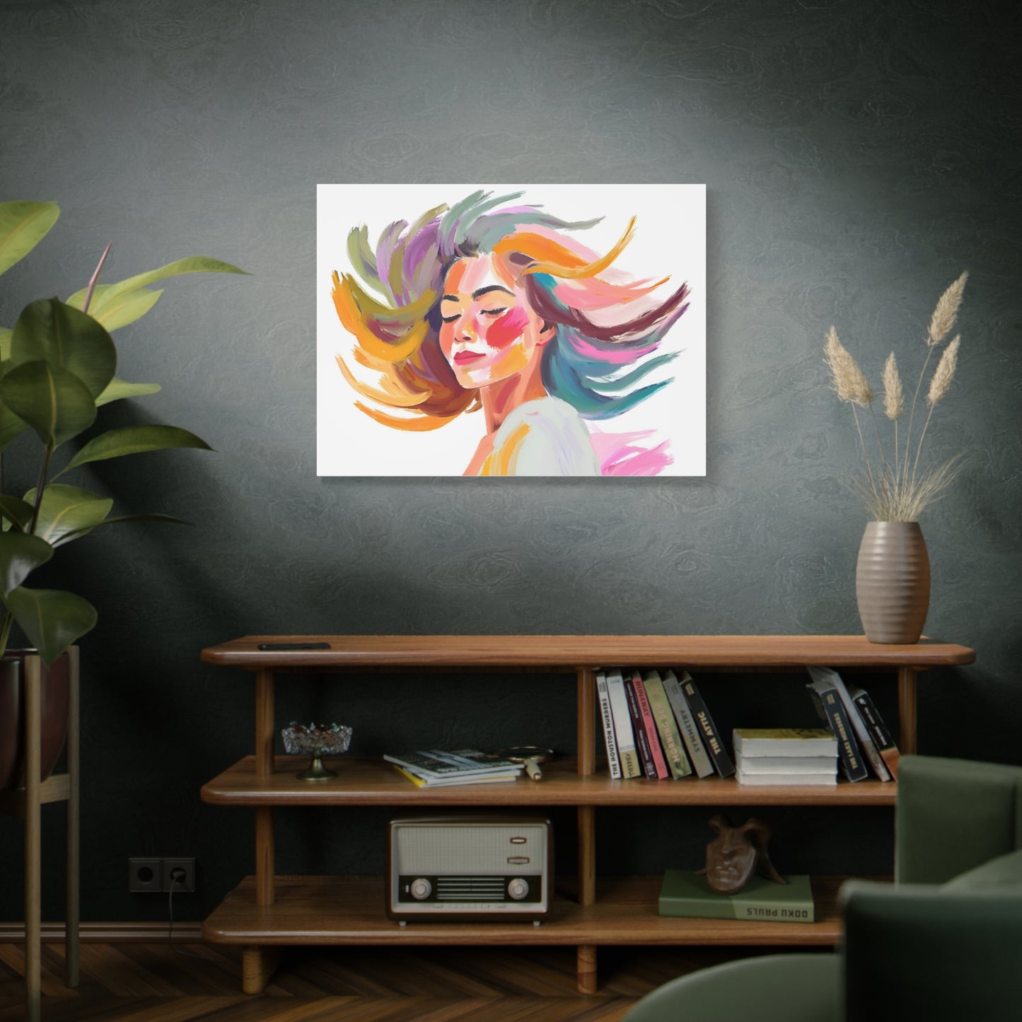 Colorful Abstract Canvas Wall Art - Feminine Beauty Design