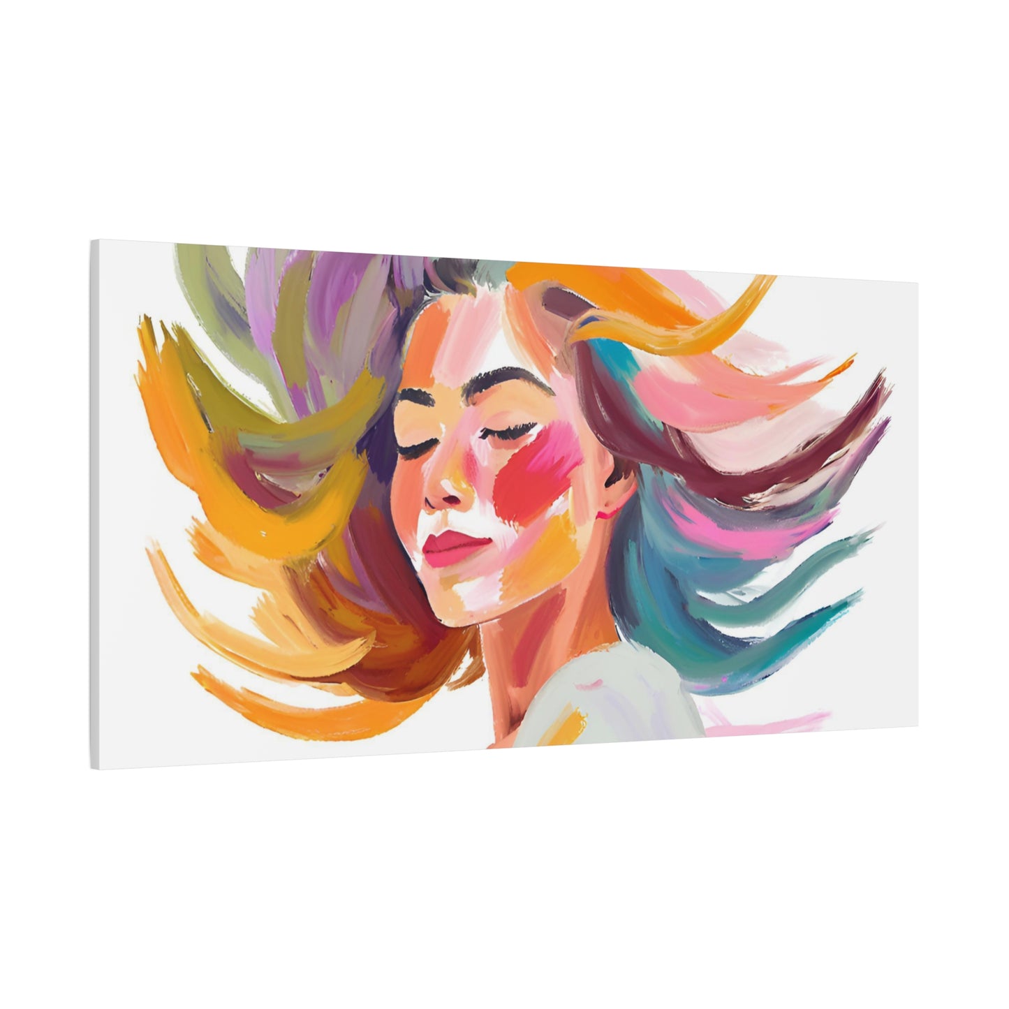 Colorful Abstract Canvas Wall Art - Feminine Beauty Design