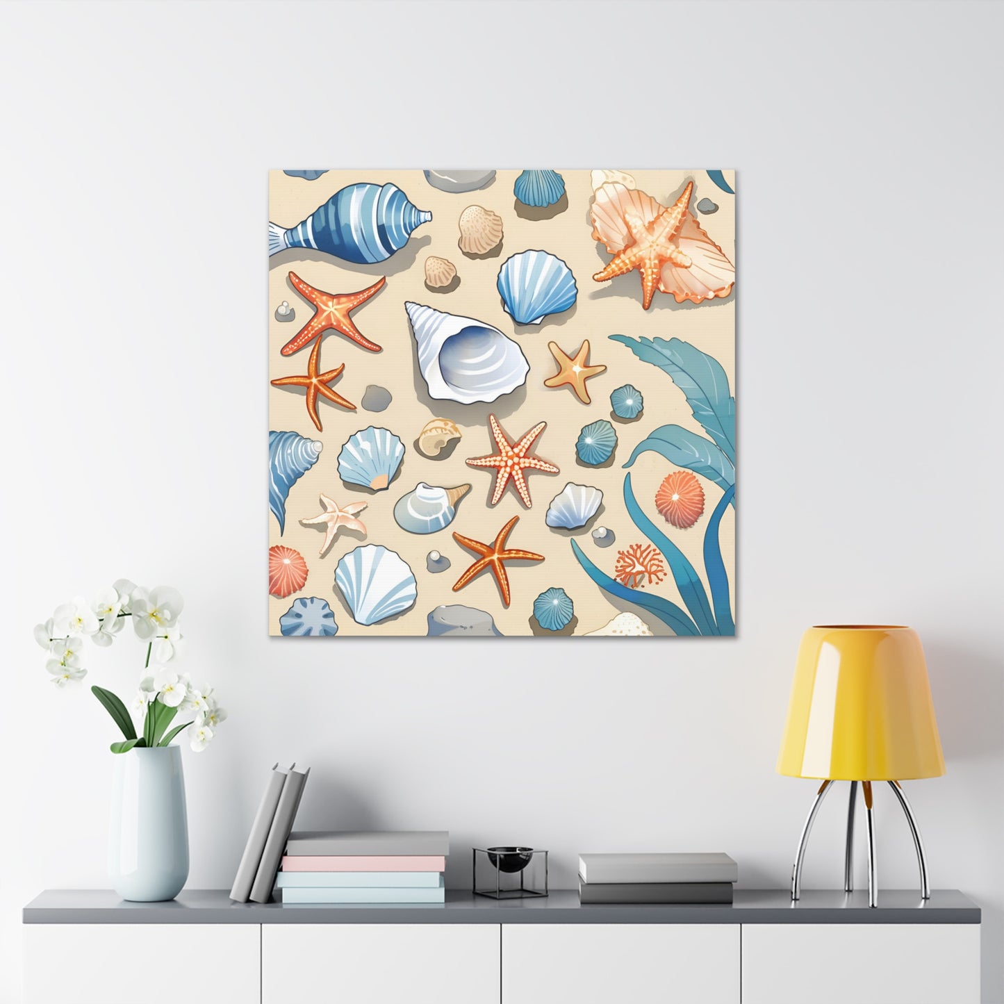 Coastal Seashell Canvas Gallery Wrap - Nautical Wall Art for Beach Lovers