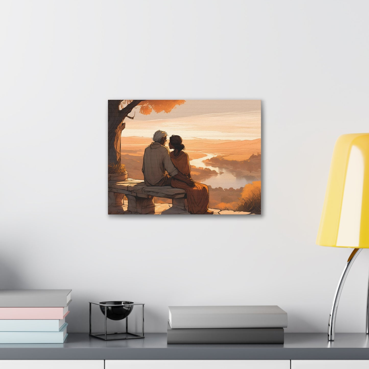 Romantic Canvas Gallery Wrap - Sunset Couple Wall Art