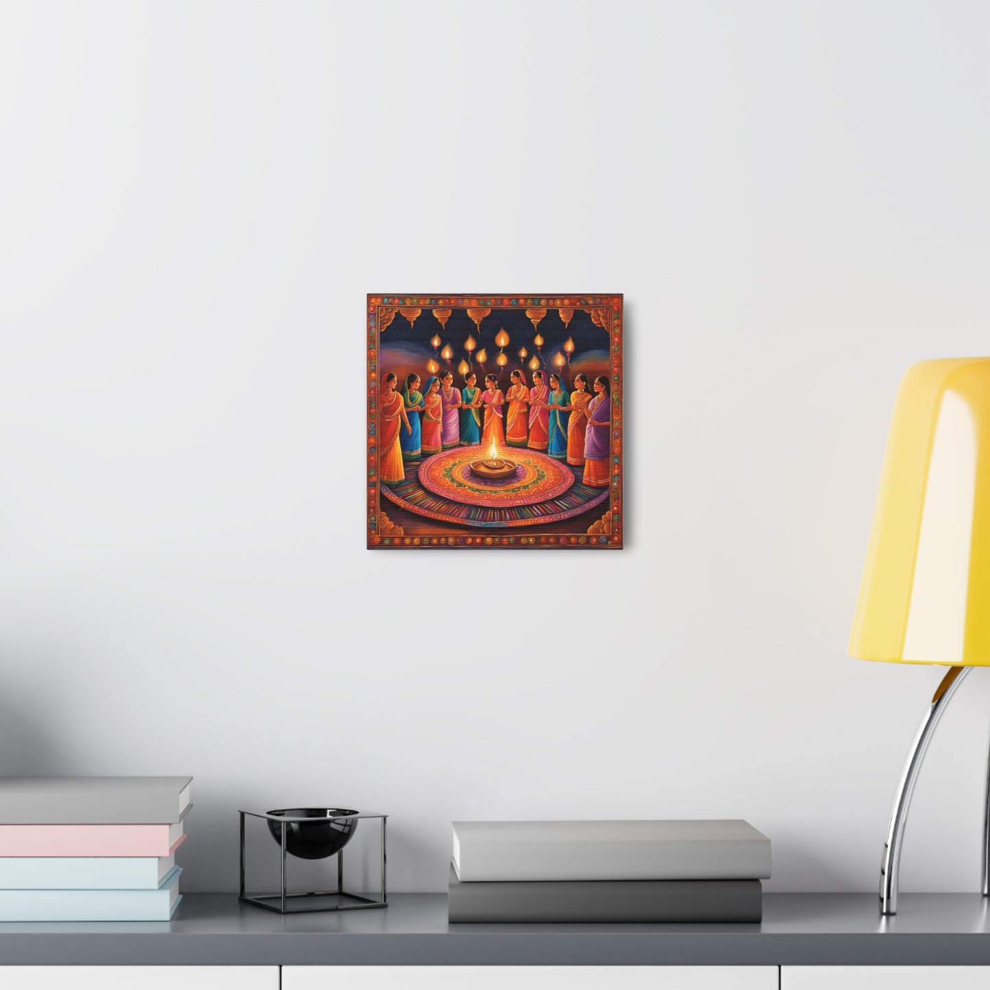 Diwali Celebration Canvas Gallery Wrap - Colorful Art of Tradition and Light