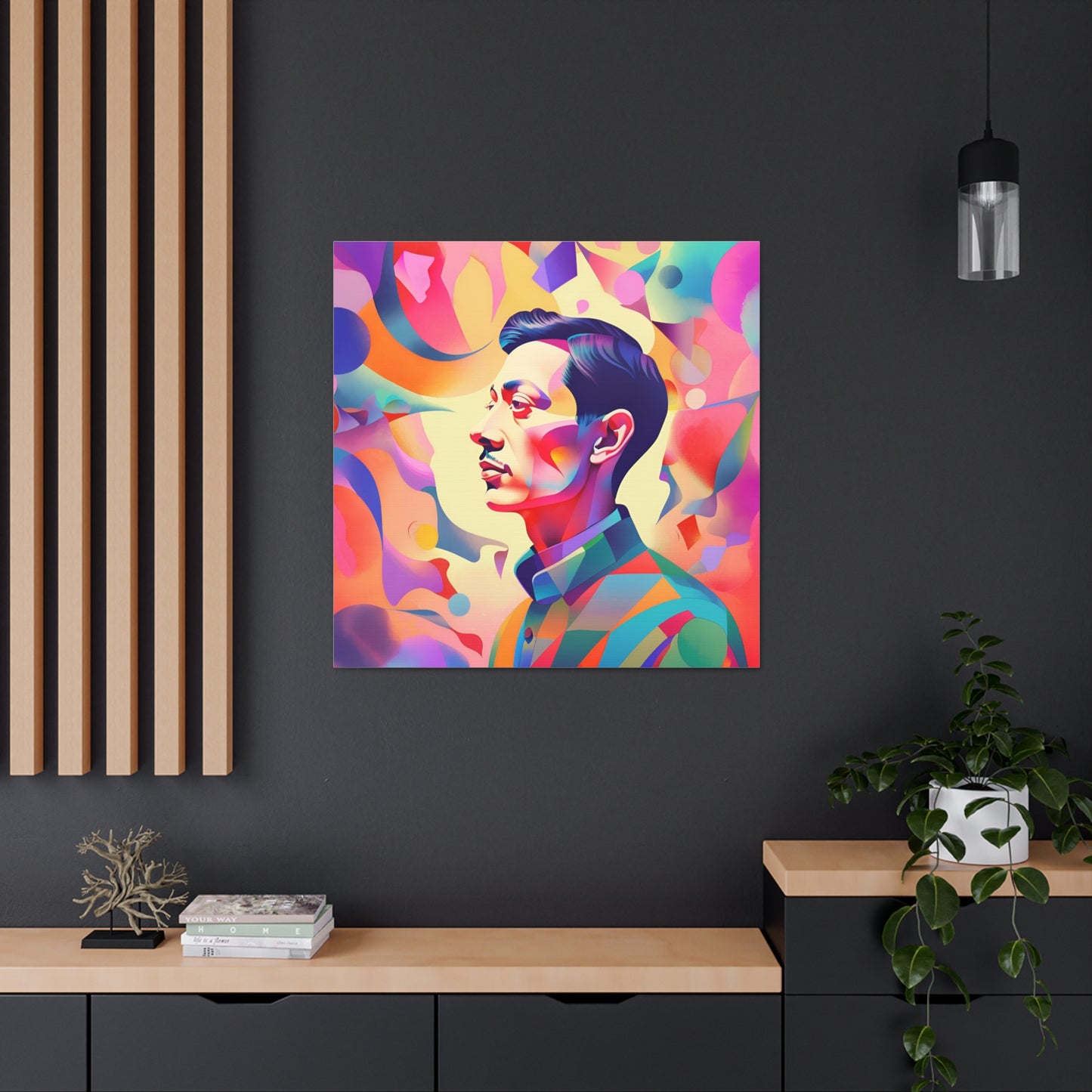 Vibrant Canvas Gallery Wrap - Abstract Male Portrait Art