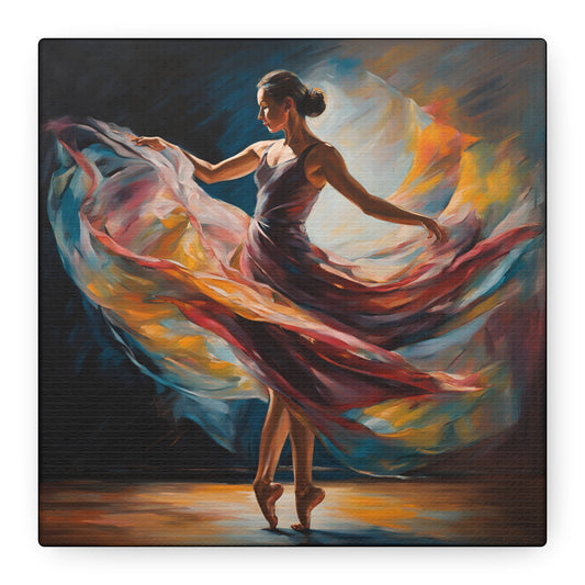 Elegant Ballerina Canvas Wall Art - Colorful Dance Decoration Figurative art