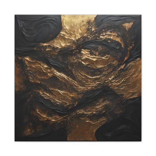 Abstract Gold Wave Canvas Art | Modern Home Decor