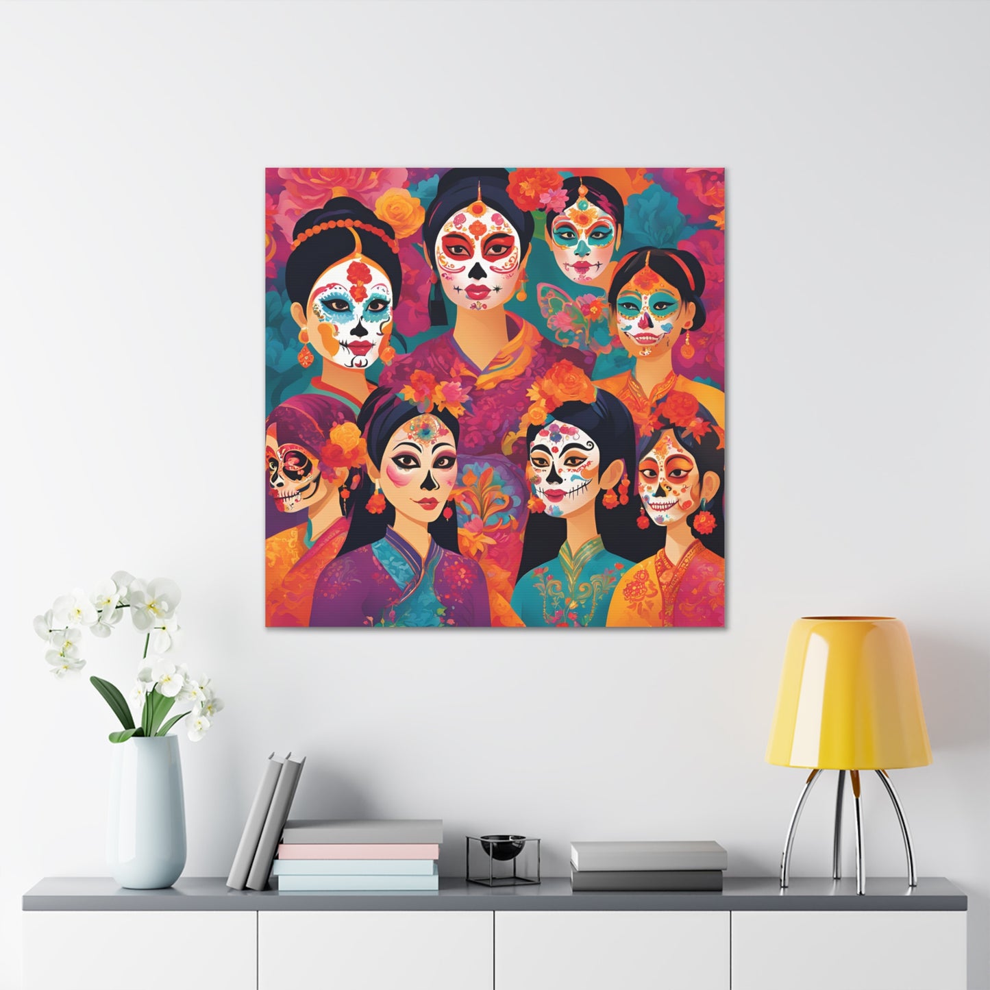 Vibrant Day of the Dead Canvas Gallery Wraps - Celebrating Life and Heritage