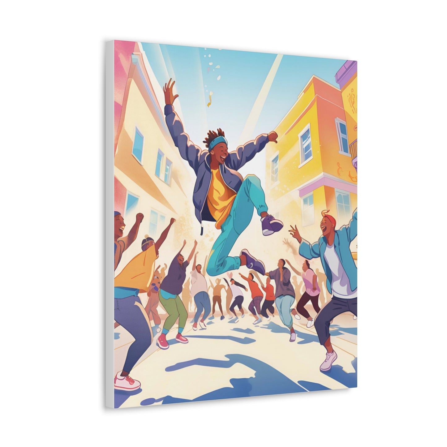 Vibrant Street Performer Celebration Canvas Gallery Wrap