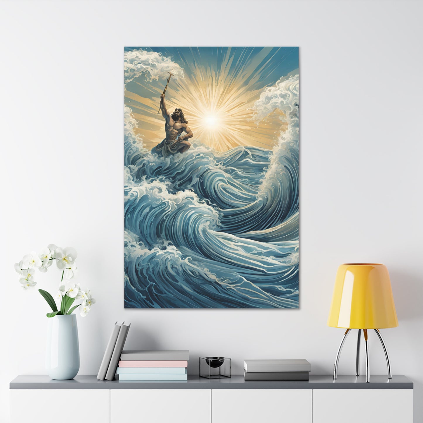 Majestic Canvas Gallery Wrap - Oceanic Waves & Sunlight