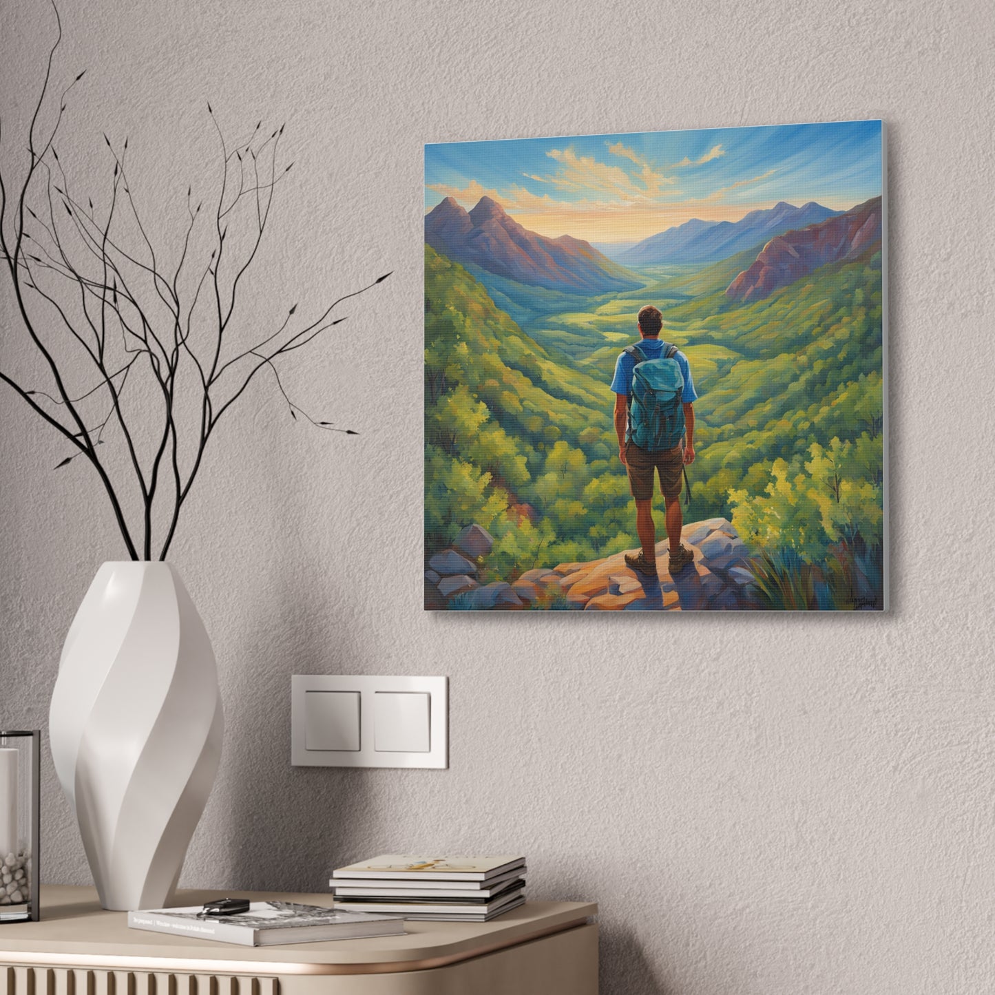 Adventure Landscape Canvas Print - Nature Hike Wall Art for Outdoor Enthusiasts