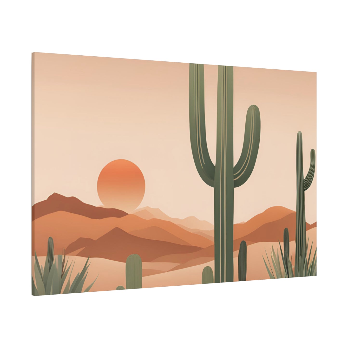 Desert Sunset Art Canvas - Stunning Landscape Wall Decor for Modern Homes