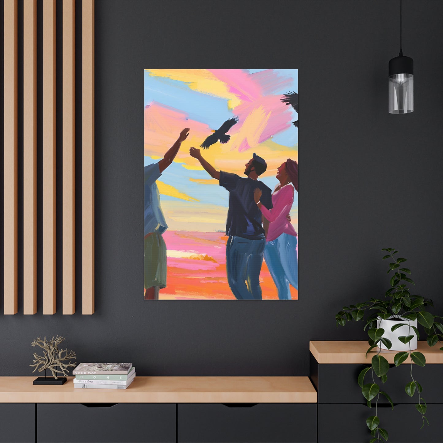 Colorful Canvas Gallery Wraps - Family Bonding & Freedom Art Joyful