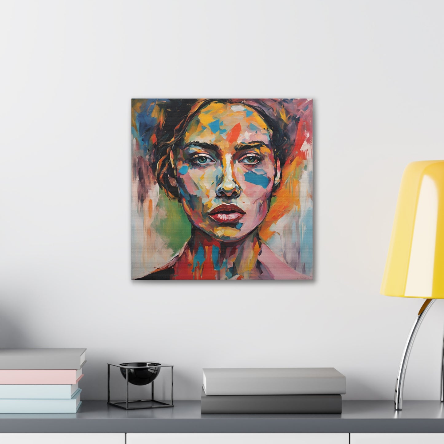 Vibrant Expressionism Canvas Art - Colorful Female Portrait